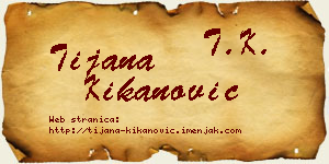 Tijana Kikanović vizit kartica